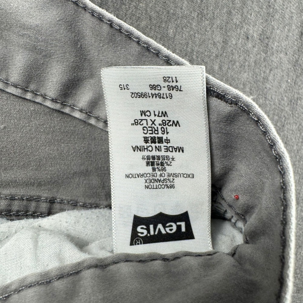 Levis 511 Slim Grey Pants Mens 28x28 Grey Wash Casual Denim Jeans 16REG - Picture 9 of 11